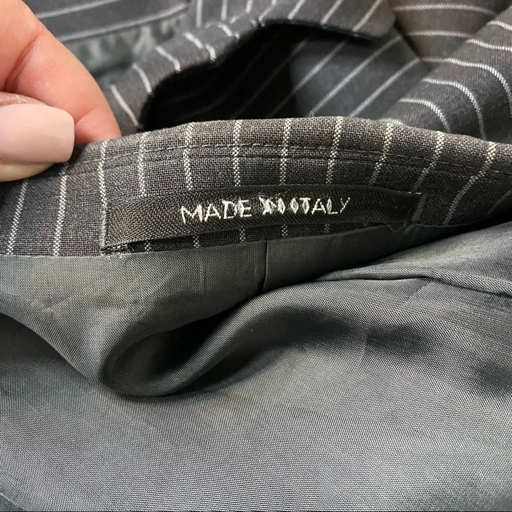 Armani Collezioni Black Striped Blazer Suit Jacket‎ 42